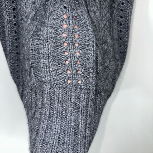 Vince Gray Merino Wool Alpaca And Acrylic Hooded V-neck Pullover Sweater Medium - Picture 6 of 10